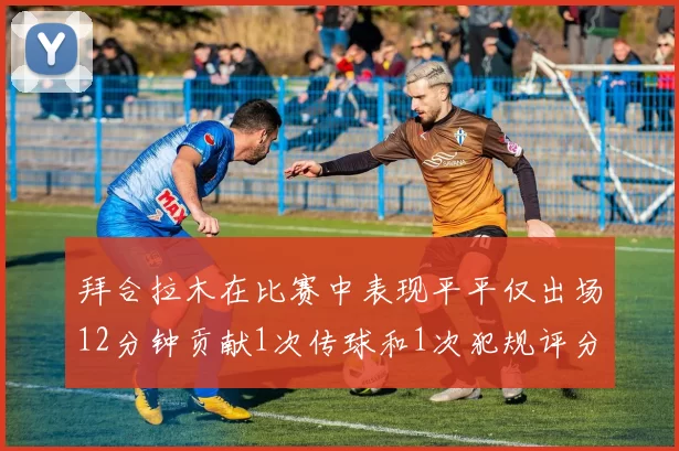 拜合拉木在比赛中表现平平仅出场12分钟贡献1次传球和1次犯规评分仅为61分